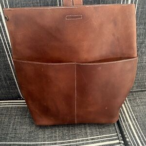 Able Brown Leather Tote backpack